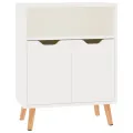 Buffet blanc brillant 60x30x72 cm bois d'ingénierie