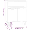 Buffet blanc brillant 60x30x72 cm bois d'ingénierie