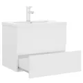 Armoire d'évier avec lavabo intégré Blanc Aggloméré
