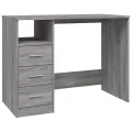 Bureau avec tiroirs Sonoma gris 102x50x76 cm Bois d'ingénierie
