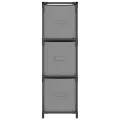 Armoire de rangement 3 tiroirs en tissu Gris 34x34x101 cm Acier