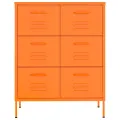 Armoire à tiroirs Orange 80x35x101,5 cm Acier