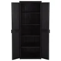 Armoire de rangement de jardin Noir 65x45x172 cm PP Rotin