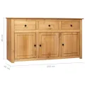 Buffet 135x40x80 cm Pin solide Assortiment Panama