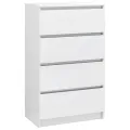 Buffet Blanc brillant 60x35x98,5 cm Bois d'ingénierie