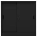 Armoire de bureau avec porte coulissante Noir 90x40x90 cm Acier