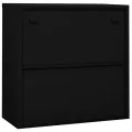 Armoire de bureau avec porte coulissante Noir 90x40x90 cm Acier