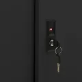 Armoire de bureau avec porte coulissante Noir 90x40x90 cm Acier