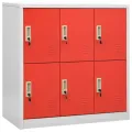 Armoires à casiers 2 pcs Gris clair et rouge 90x45x92,5cm Acier