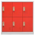 Armoires à casiers 2 pcs Gris clair et rouge 90x45x92,5cm Acier