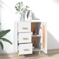 Buffet Blanc 69,5x34x90 cm Bois d'ingénierie