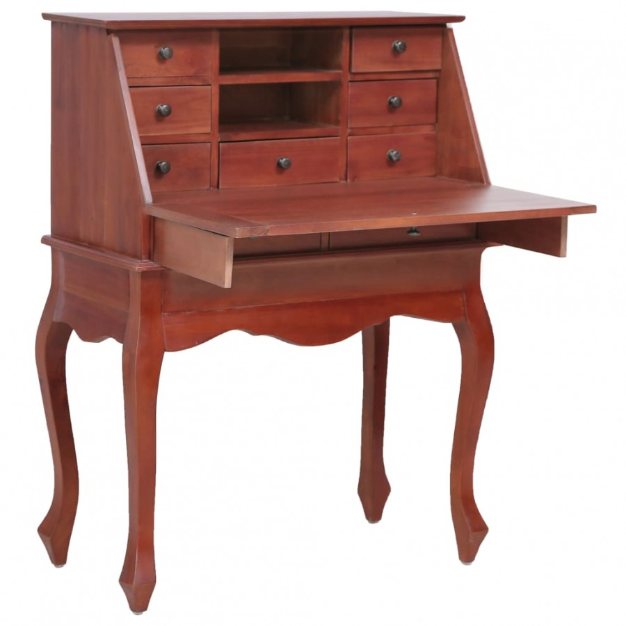 Bureau secrétaire Marron 78x42x103 cm Bois d'acajou massif