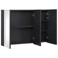 Armoire de salle de bain à miroir LED 89x14x62 cm