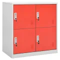 Armoires à casiers 2 pcs Gris clair et rouge 90x45x92,5cm Acier