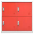 Armoires à casiers 2 pcs Gris clair et rouge 90x45x92,5cm Acier