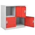Armoires à casiers 2 pcs Gris clair et rouge 90x45x92,5cm Acier