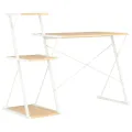 Bureau avec étagère Blanc et chêne 116x50x93 cm