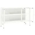 Buffet Blanc 105x35x70 cm Acier et verre