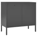 Buffet Anthracite 75x35x70 cm Acier et verre trempé