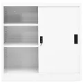 Armoire de bureau avec porte coulissante Blanc 90x40x90cm Acier