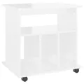 Armoire à roulettes Blanc brillant 60x45x60 cm Aggloméré
