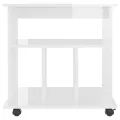 Armoire à roulettes Blanc brillant 60x45x60 cm Aggloméré