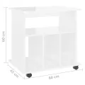 Armoire à roulettes Blanc brillant 60x45x60 cm Aggloméré