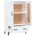 Buffet Blanc brillant 70x31x115 cm Bois d'ingénierie