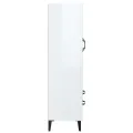 Buffet Blanc brillant 70x31x115 cm Bois d'ingénierie