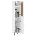 Buffet haut Blanc 34,5x34x180 cm Bois d'ingénierie