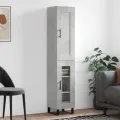 Buffet haut Gris béton 34,5x34x180 cm Bois d'ingénierie