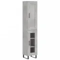 Buffet haut Gris béton 34,5x34x180 cm Bois d'ingénierie