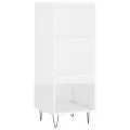 Buffet haut Blanc brillant 34,5x34x180 cm Bois d'ingénierie