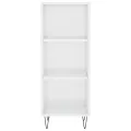 Buffet haut Blanc brillant 34,5x34x180 cm Bois d'ingénierie