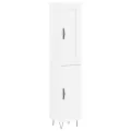 Buffet haut Blanc 34,5x34x180 cm Bois d'ingénierie