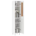 Buffet haut Blanc 34,5x34x180 cm Bois d'ingénierie