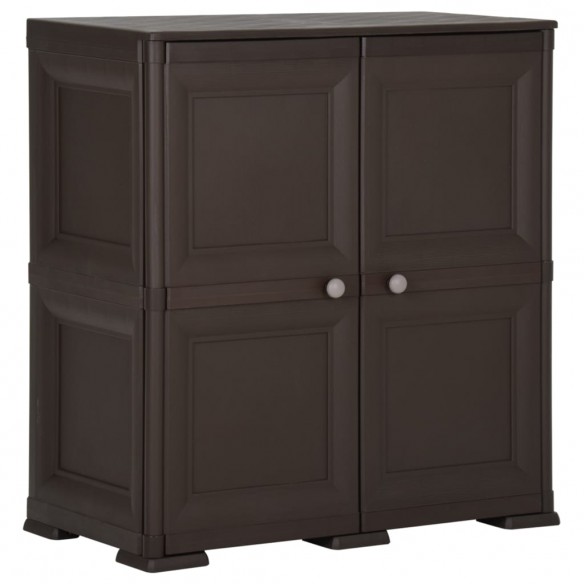 Armoire en plastique 79x43x85,5 cm Design de bois Marron