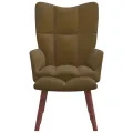 Chaise de relaxation avec repose-pied Marron Velours