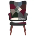 Chaise à bascule avec tabouret Patchwork Tissu