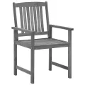 Chaises de jardin avec coussins 4 pcs Gris Bois d'acacia massif