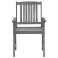 Chaises de jardin avec coussins 4 pcs Gris Bois d'acacia massif