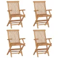 Chaises de jardin avec coussins taupe 4 pcs Bois de teck massif