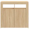 Buffet avec lumières LED chêne sonoma 80x35x75 cm