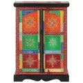 Buffet peint à la main avec portes 53x30x75 cm Bois de manguier