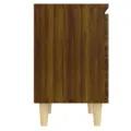Tables de chevet pieds en bois 2 pcs Chêne marron 40x30x50 cm