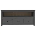 Meuble TV Gris 114x35x52 cm Bois de pin massif