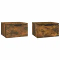 Tables de chevet murales 2 pcs Chêne fumé 34x30x20 cm
