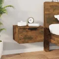 Tables de chevet murales 2 pcs Chêne fumé 34x30x20 cm
