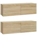 Meubles TV 2 pcs Chêne Sonoma 100x30x30 cm Bois d'ingénierie