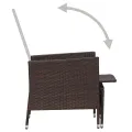 Chaise inclinable de jardin avec coussins Résine tressée Marron